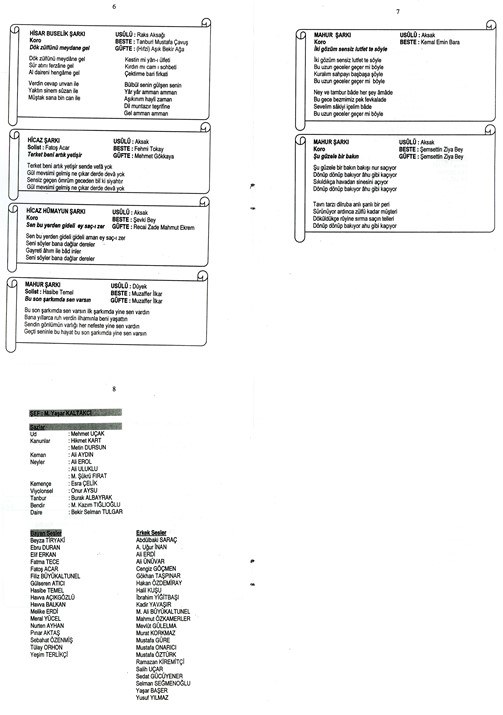 Acem-Kürdî Fasıl Beraber ve Solo Eserler